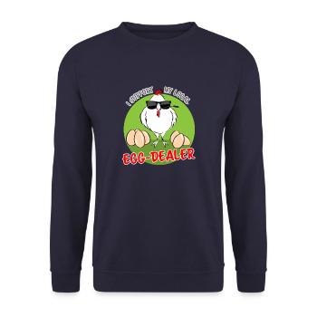 I support my local egg dealer grün - Unisex Sweatshirt - navy - Front - Alina (178cm) & Michal (187cm)