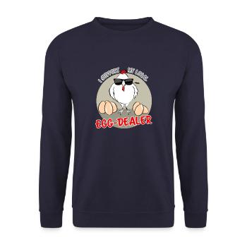 I support my local egg dealer - Unisex Pullover - Navy - Vorne - Alina (178cm) & Michal (187cm)