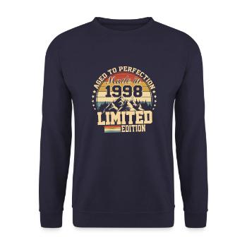 1998 Geburtstag 1998 Jahrgang 1998 Geburtstag - Unisex Pullover - Navy - Vorne - Alina (178cm) & Michal (187cm)