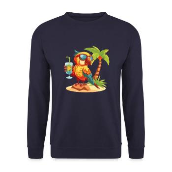 Palmier d’été de l’île de Papagai - Sweat-shirt Unisexe - marine - Devant - Alina (178cm) & Michal (187cm)
