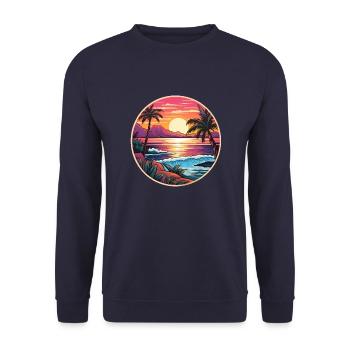 Tropical paradise - Unisex Sweatshirt - navy - Front - Alina (178cm) & Michal (187cm)