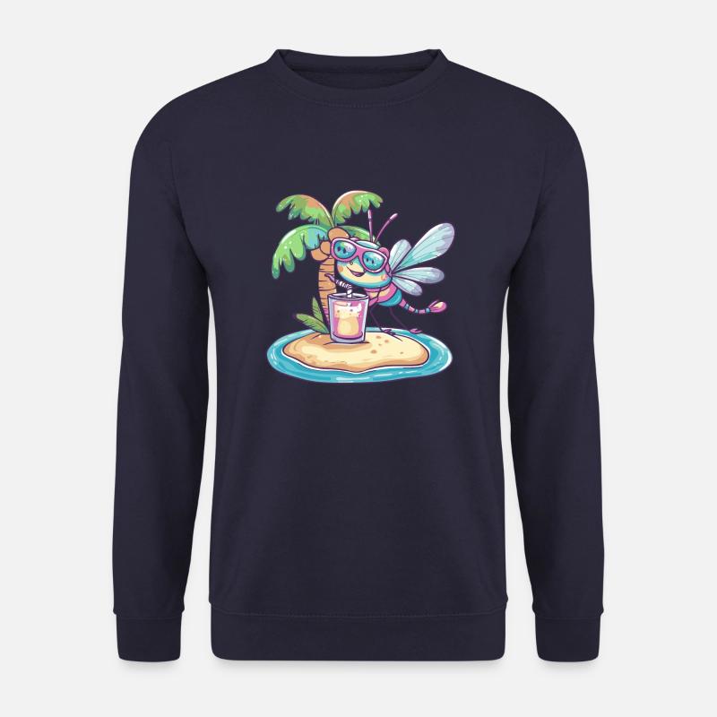 Dragonfly Summer Beach Comic - Unisex Sweatshirt - navy