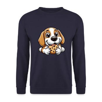 Beagle Hund Cookie Nachtisch Süßigkeiten - Unisex Pullover - Navy - Vorne - Alina (178cm) & Michal (187cm)