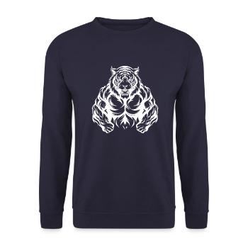 Tiger Bodybuilding - Unisex Pullover - Navy - Vorne - Alina (178cm) & Michal (187cm)