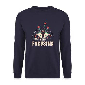 Dart Darts Dartpfeile Darten Dartscheibe - Unisex Pullover - Navy - Vorne - Alina (178cm) & Michal (187cm)