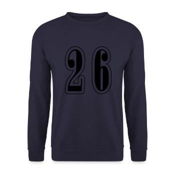 26 Zahl symbol - Unisex Pullover - Navy - Vorne - Alina (178cm) & Michal (187cm)