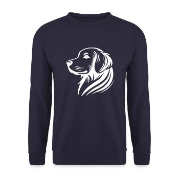 Golden Retriever Head Silhouette Minimalist - Unisex Sweatshirt - navy - Front - Alina (178cm) & Michal (187cm)