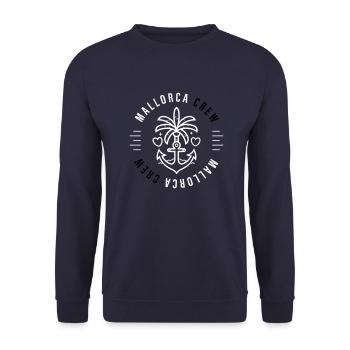 Mallorca Crew Anker Palme Herz - Unisex Pullover - Navy - Vorne - Alina (178cm) & Michal (187cm)