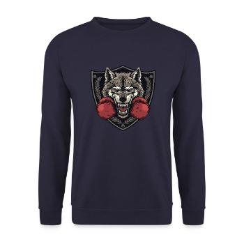 Wolf Boxer MMA - Sweat-shirt Unisexe - marine - Devant - Alina (178cm) & Michal (187cm)