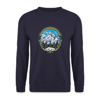 Eisberge Bergsteigen Schild - Unisex Pullover - Navy - Vorne - Alina (178cm) & Michal (187cm)
