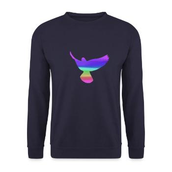 pigeons,deaf,birds,rainbows,colorful,graffiti, - Unisex Sweatshirt - navy - Front - Alina (178cm) & Michal (187cm)