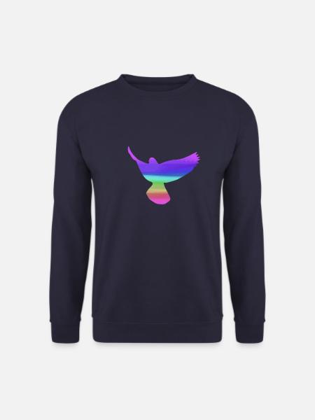 tauben,taube,vögel,regenbogen,bunt,graffiti, - Unisex Pullover - Navy