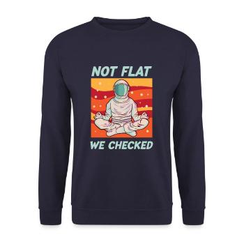 Pas plat Nous avons vérifié drôle Anti Terre plate - Sweat-shirt Unisexe - marine - Devant - Alina (178cm) & Michal (187cm)
