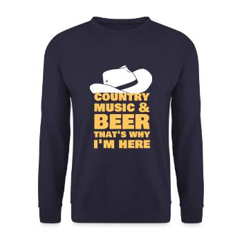 Country Music and Beer That's Why I'm Here - Unisex Sweatshirt - navy - Front - Alina (178cm) & Michal (187cm)