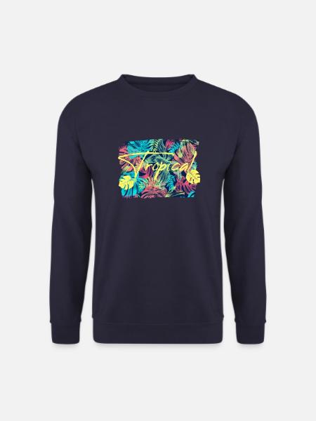 Tropical leaves - Unisex Sweatshirt - navy