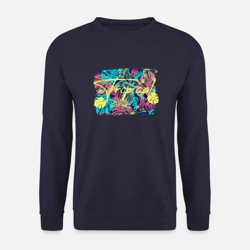 Tropical leaves - Unisex Sweatshirt - navy