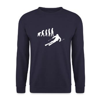 Skiers skiing - Unisex Sweatshirt - navy - Front - Alina (178cm) & Michal (187cm)