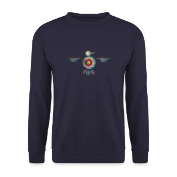 Bunter Vogel - Unisex Pullover - Navy - Vorne - Alina (178cm) & Michal (187cm)