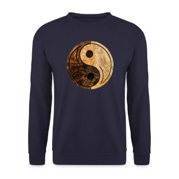 Yin Yang Logo - Unisex Sweatshirt - navy - Front - Alina (178cm) & Michal (187cm)