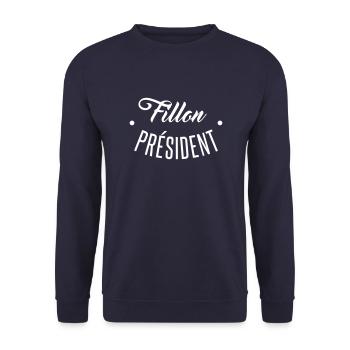 Fillon président - Sweat-shirt Unisexe - marine - Devant - Alina (178cm) & Michal (187cm)