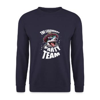 Fête Équipe Requin Légendaire Drôle Anniversaire - Sweat-shirt Unisexe - marine - Devant - Alina (178cm) & Michal (187cm)