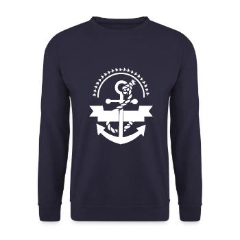 Anchor Nautical Seafarer Pier Sea Maritime - Unisex Sweatshirt - navy - Front - Alina (178cm) & Michal (187cm)
