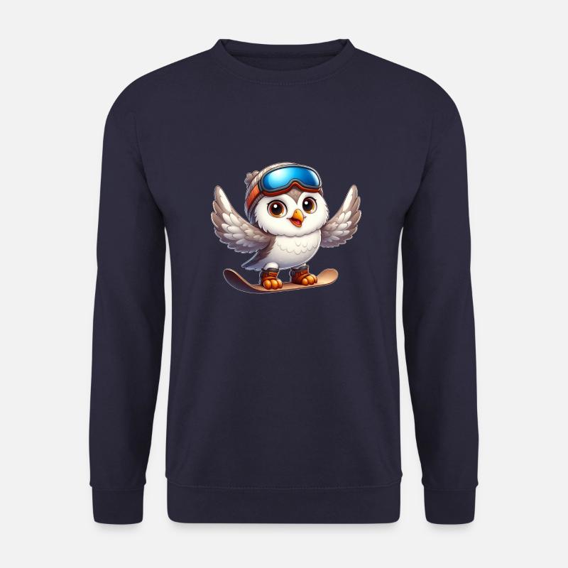 Eule auf Snowboard Wintersport Abenteuer - Unisex Pullover - Navy