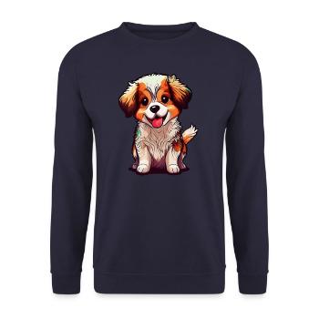 Irresistible dog motif - Unisex Sweatshirt - navy - Front - Alina (178cm) & Michal (187cm)