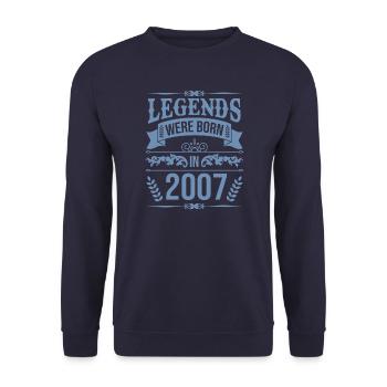 Legenden geboren 2007 Geburtstag - Unisex Pullover - Navy - Vorne - Alina (178cm) & Michal (187cm)