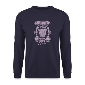 Bulldog Perfection Dog Love - Unisex Sweatshirt - navy - Front - Alina (178cm) & Michal (187cm)