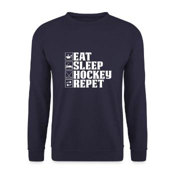 Eishockey Verein Team Sport Geschenk - Unisex Pullover - Navy - Vorne - Alina (178cm) & Michal (187cm)
