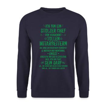I am a proud of great employees - Unisex Sweatshirt - navy - Front - Alina (178cm) & Michal (187cm)