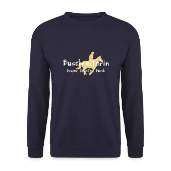 Buschreiterin - Unisex Pullover - Navy - Vorne - Alina (178cm) & Michal (187cm)