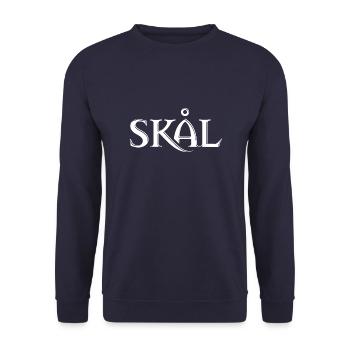 Skål Viking toast Odin Cheers - Unisex Sweatshirt - navy - Front - Alina (178cm) & Michal (187cm)