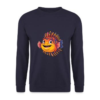 Colorful Laughing Lionfish Coral Fish - Unisex Sweatshirt - navy - Front - Alina (178cm) & Michal (187cm)