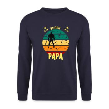 SUPER PAPA - Sweat-shirt Unisexe - marine - Devant - Alina (178cm) & Michal (187cm)