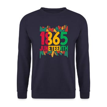 Juneteenth - Unisex Sweatshirt - navy - Front - Alina (178cm) & Michal (187cm)