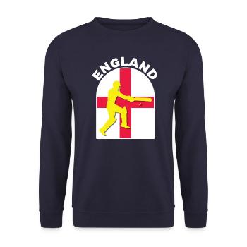 England Cricket Batsman England Flagge von DPattonPD - Unisex Pullover - Navy - Vorne - Alina (178cm) & Michal (187cm)