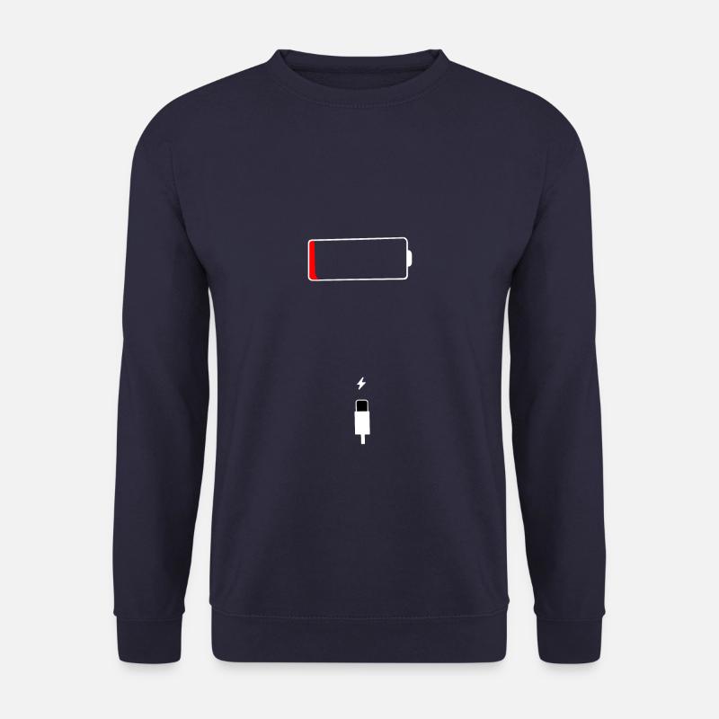 Akku leer - Akku laden - Akku aufladen - Unisex Pullover - Navy