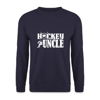 Hockey Onkel Nichte Neffe Pate Familie Eishockey - Unisex Pullover - Navy - Vorne - Alina (178cm) & Michal (187cm)