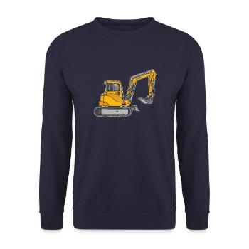 Yellow digger / excavators - Unisex Sweatshirt - navy - Front - Alina (178cm) & Michal (187cm)
