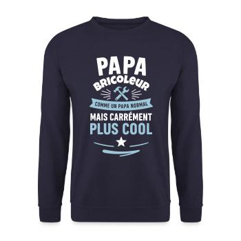 Papa bricoleur – plus cool qu’un papa normal - Sweat-shirt Unisexe - marine - Devant - Alina (178cm) & Michal (187cm)