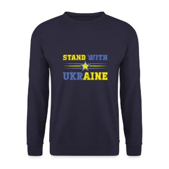 Ukraine Peace Flag No War - Unisex Sweatshirt - navy - Front - Alina (178cm) & Michal (187cm)