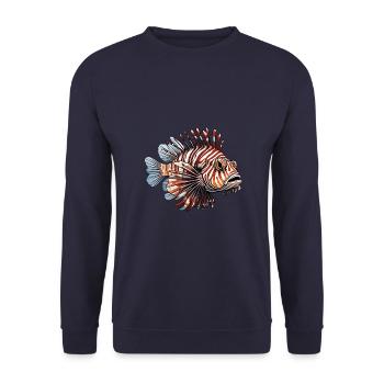 Colorful Lionfish Coral Fish - Unisex Sweatshirt - navy - Front - Alina (178cm) & Michal (187cm)