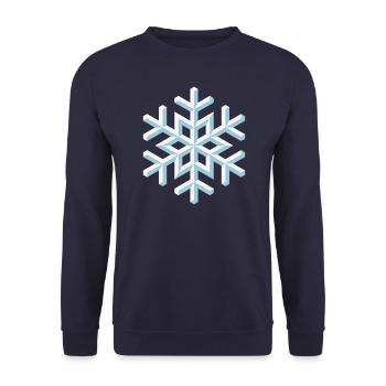 Snowflake 3D (Snow / Snowing / Winter Magic) - Unisex Sweatshirt - navy - Front - Alina (178cm) & Michal (187cm)