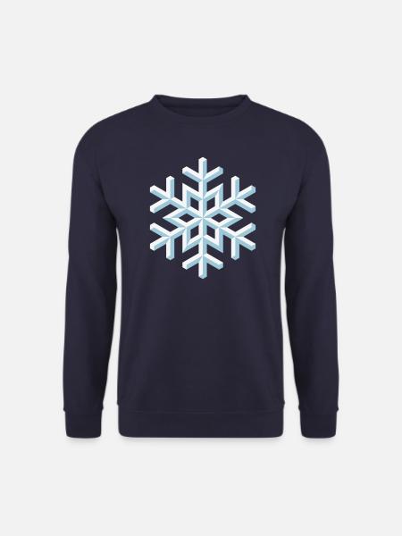 Schneeflocke 3D (Schnee / Flocke / Winter) - Unisex Pullover - Navy
