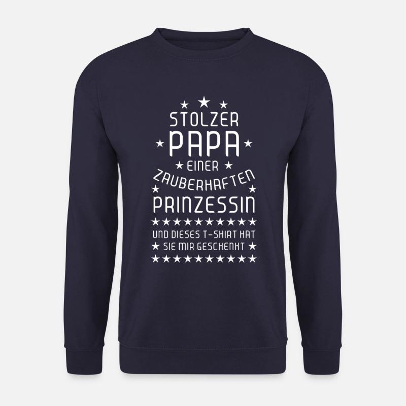 03 Stolzer Papa einer Prinzessin Tochter weiss - Unisex Pullover - Navy