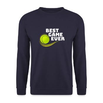 Tennis, meilleur jeu, sport de balle, raquettes - Sweat-shirt Unisexe - marine - Devant - Alina (178cm) & Michal (187cm)