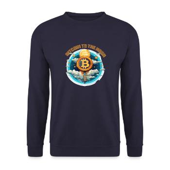 Bitcoin to the moon - Unisex Pullover - Navy - Vorne - Alina (178cm) & Michal (187cm)