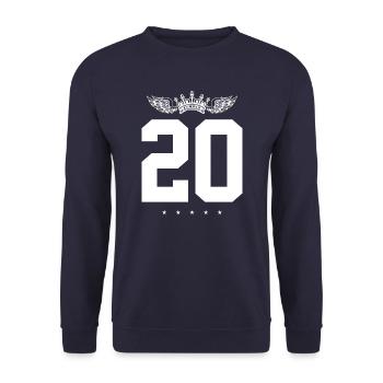 Couronne de 20 chiffres - Sweat-shirt Unisexe - marine - Devant - Alina (178cm) & Michal (187cm)